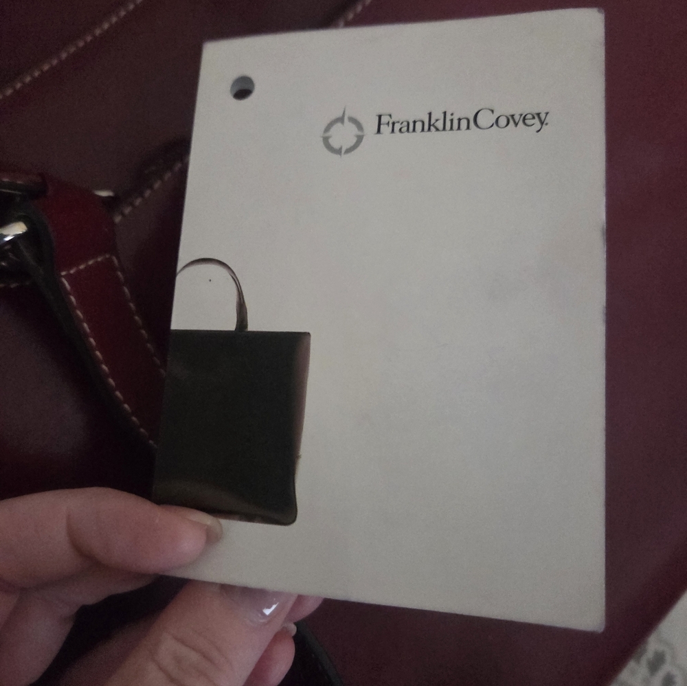 Franklin Covey Elegant Burgundy Leather Briefcase Bag Preloved - Picture 11 of 13